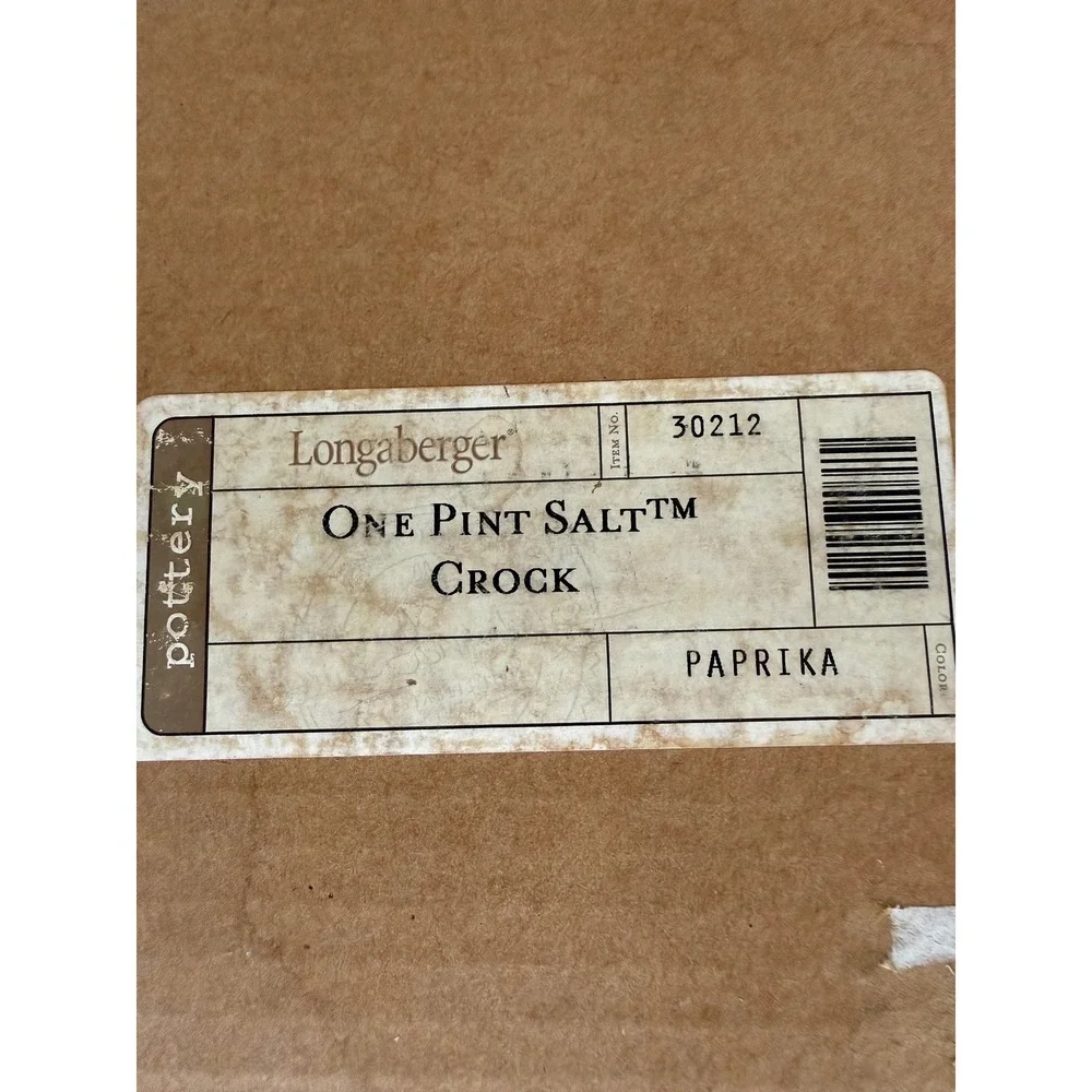 LONGABERGER POTTERY WOVEN TRADITIONS 1 PINT PAPRIKA SALT CROCK